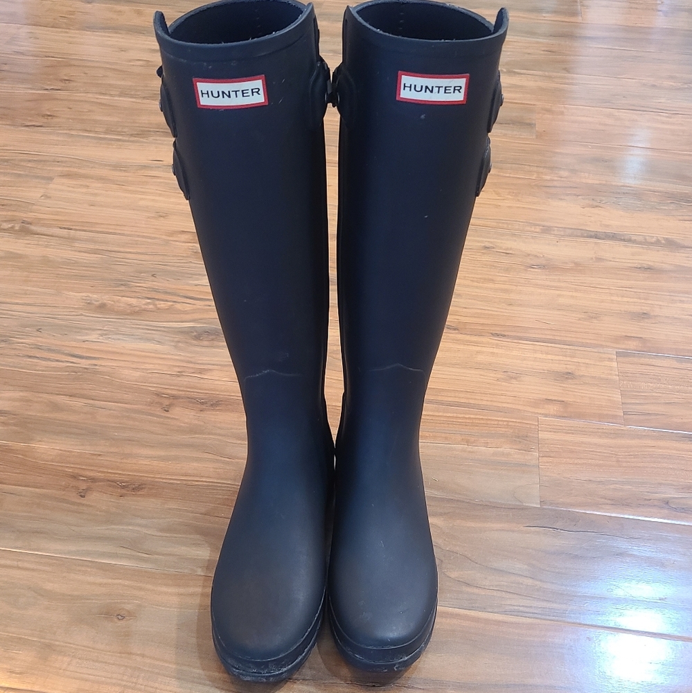 HUNTER RAIN BOOTS, 9us, black